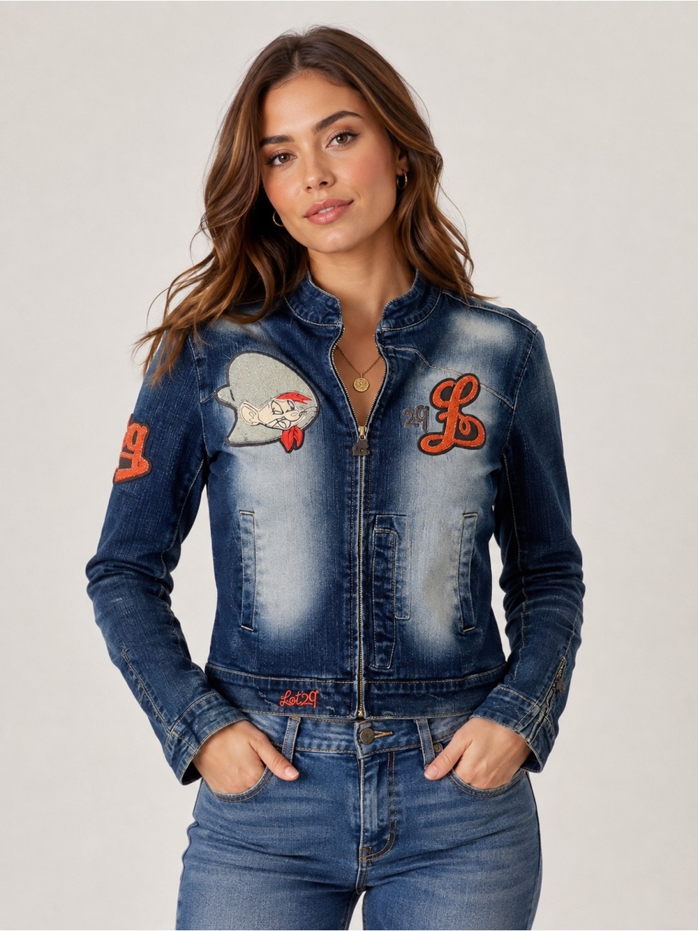Vintage Y2K Lot29 Speedy Gonzales Looney Tunes Denim Jacket XL Embroidered